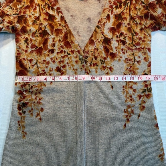 Coldwater Creek Wool, Cashmere, Rabbit Blend Fall Leaves Cardigan Sweater Sz M - Picture 8 of 12